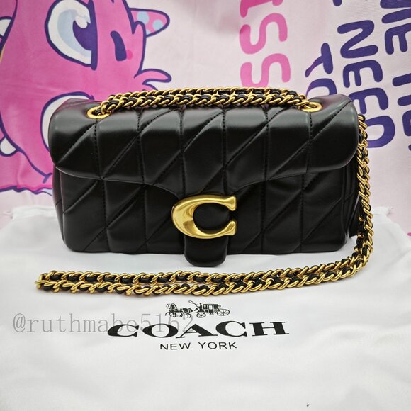 tabby Coach shoulder bag 26 with quilting black - Picture 1 of 16